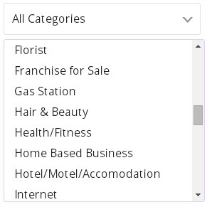 search to buy a business via category